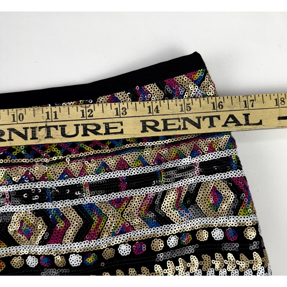 GUESS Sequin Skirt  M vibrant geometric patterns.  mix of colors for a bold look - Picture 6 of 10